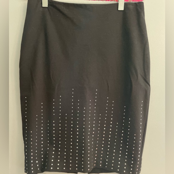 White House Black Market Officecore Career Chic Business Black Skirt Studded - Picture 3 of 9